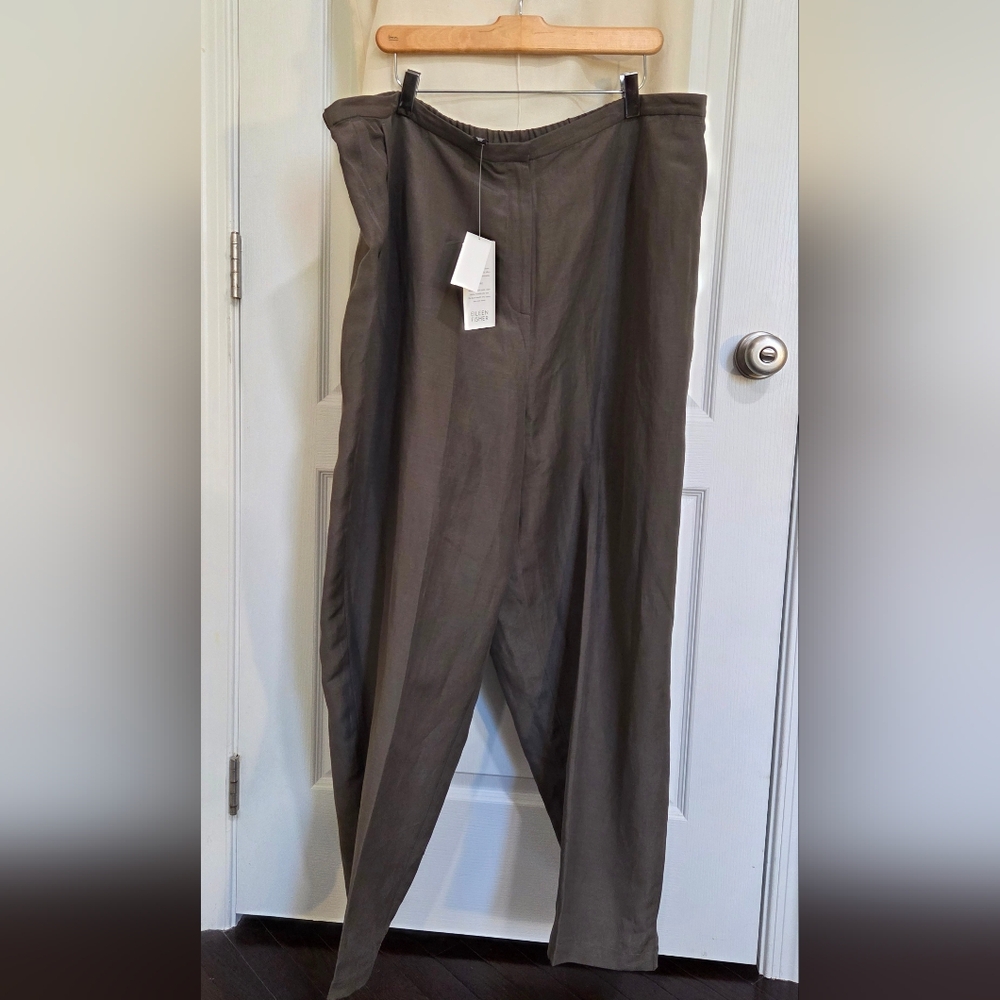 Woman's Eileen Fisher linen-silk blend Taupe Pants